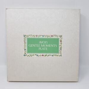 1975 Avon Gently Moments Goose + Gosling Gold-Trimmed Christmas Plate